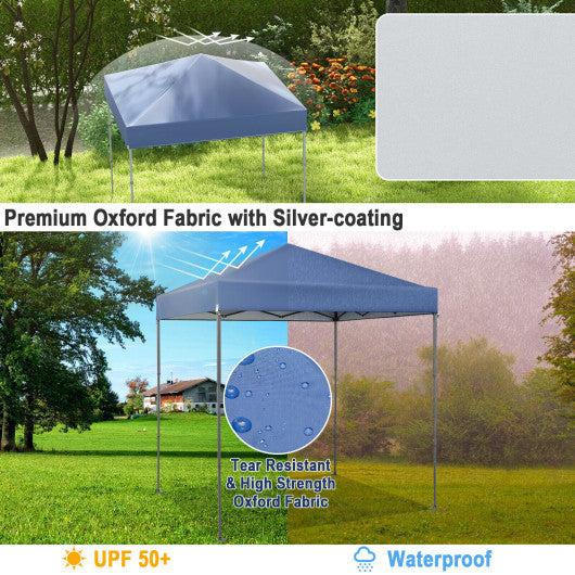 6.6 x 6.6 Feet Outdoor Pop-up Canopy Tent with UPF 50+ Sun Protection-Blue