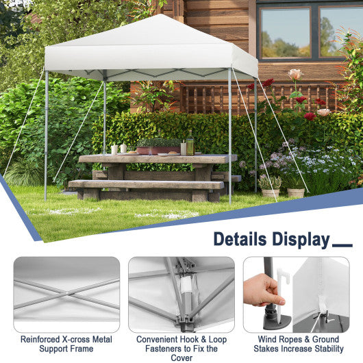 6.6 x 6.6 Feet Outdoor Pop-up Canopy Tent with UPF 50+ Sun Protection-White