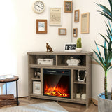 Modern Corner TV Stand with Adjustable Shelves for TVs up to 48 Inch-Natural