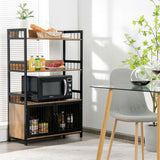 3-Tier Baker's Rack with Storage Cabinet-Rustic Brown
