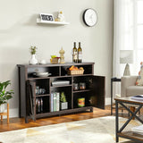 Farmhouse Sideboard with Detachable Wine Rack and Cabinets-Brown