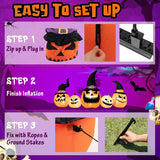 8 Feet Inflatable Pumpkin Family Waterproof Halloween Yard Decoration with LED Lights