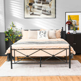 Full/Queen Size Metal Bed Frame Platform with Headboard-Queen Size
