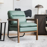 Single Sofa Chair with Extra-Thick Padded Backrest and Seat Cushion-Green