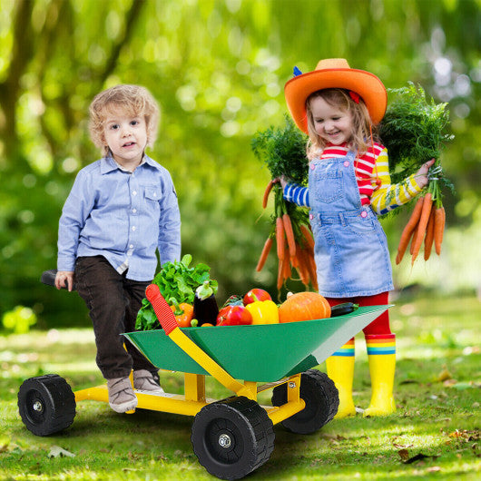 8 Inch Heavy Duty Kids Ride-on Sand Dumper with 4 Wheels-Green