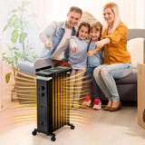 1500W Portable Oil Filled Radiator Heater with 3 Heat Settings-Black