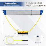 Portable Badminton Set Outdoor Sport Game Set with 2 Shuttlecocks