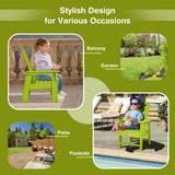 Patio Kids' Adirondack Chair with Ergonomic Backrest-Green