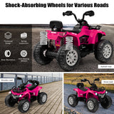 12V Kids Ride On ATV 4 Wheeler with MP3 and Headlights-Pink