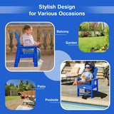 Patio Kids' Adirondack Chair with Ergonomic Backrest-Blue