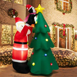 6 Feet Inflatable Christmas Tree and Santa Claus with LED and Air Blower
