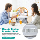 6-in-1 Convertible Baby High Chair with Adjustable Removable Tray-Gray and White