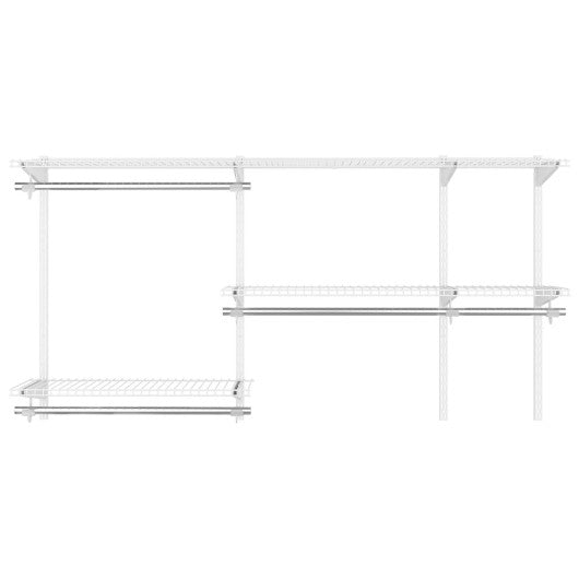 Custom Closet Organizer Kit 3 to 5 Feet Wall-Mounted Closet System with Hang Rod-White