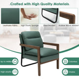 Single Sofa Chair with Extra-Thick Padded Backrest and Seat Cushion-Green