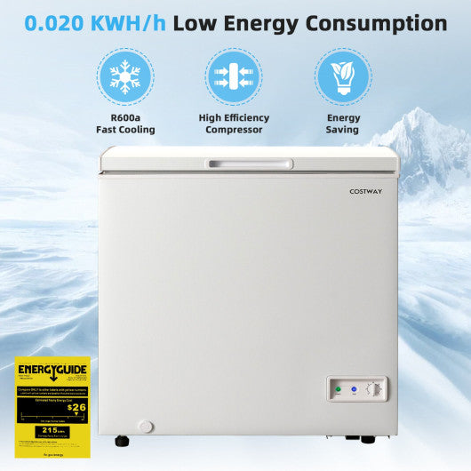 3.5/5 Cu.ft Compact Chest Freezer with Removable Storage Basket-5 Cubic Feet