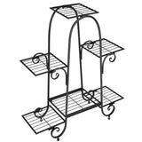 6-Tier Plant Stand with Adjustable Foot Pads-Black