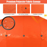 15 Feet Patio Double-Sided Umbrella with Hand-Crank System-Orange