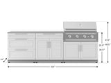 Outdoor Kitchen Stainless-Steel 5 Piece Cabinet Set with 3-Drawer, Bar, Grill Cabinet, Performance Grill and Countertop