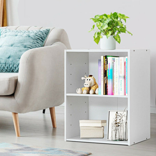 2-Layer Multifunctional Furniture Display Cabinet with Large Capacity Storage Space-White