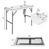 Folding Cleaning Sink Faucet Cutting Camping Table with Sprayer