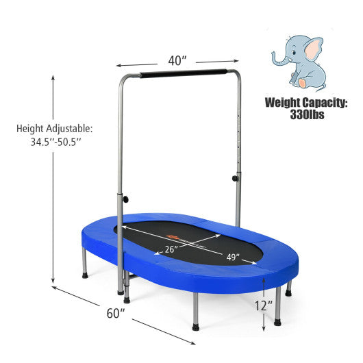 2-Person Foldable Mini Kids Fitness Rebounder Trampoline-Blue