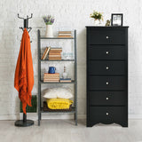 6 Drawers Chest Dresser Clothes Storage Bedroom Furniture Cabinet-Black