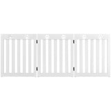 24 Inch Folding Wooden Freestanding Dog Gate with 360° Flexible Hinge for Pet-White