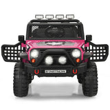 12V Kids Electric Ride On Truck with Remote Control and Operation Lever-Pink