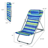 Portable Beach Chair Set of 2 with Headrest -Blue