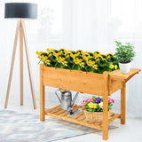 Elevated Planter Box Kit with 8 Grids and Folding Tabletop