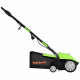 13 Inch 12 Amp Electric Scarifier with Collection Bag and Removable Blades-Green