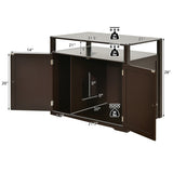 Wooden Cat Litter Box Enclosure Hidden Cat Washroom with Storage Layer-Brown