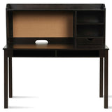 Kids Desk and Chair Set Study Writing Desk with Hutch and Bookshelves-Brown