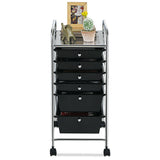 6 Drawers Rolling Storage Cart Organizer-Black