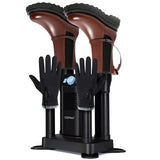 Electric Shoe Boot Dryer 4 Shoes with 180 Mins Timer Ozone Disinfection-Black