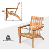 Outdoor Durable Patio Acacia Wood Adirondack Lounge Armchair-Natural