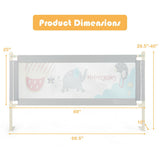 69 Inch Toddlers Vertical Lifting Baby Bedrail Guard with Lock-Gray