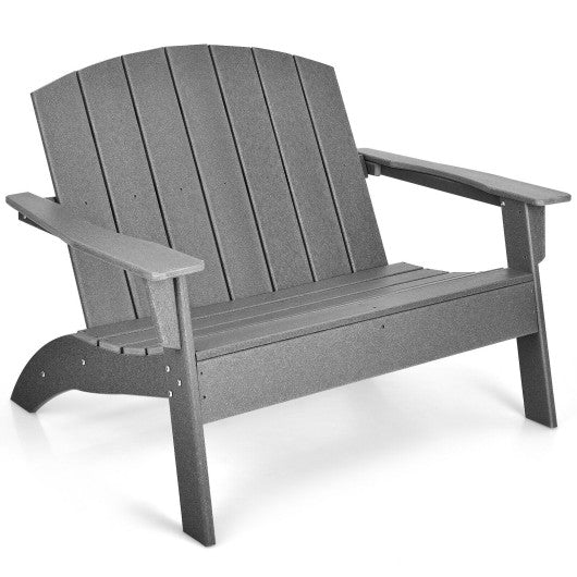 HDPE Patio Adirondack Chair for Porch Garden Backyard-Gray