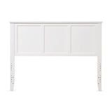 Full Wood Headboard Flat Panel with Pre-drilled Holes and Height Adjustment-White