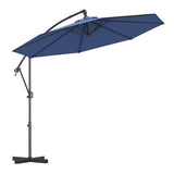 10 Feet Offset Hanging Umbrella with Base and Infinite Tilt-Navy