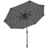 10 Feet Outdoor Patio Umbrella with Bright Solar LED Lights-Gray