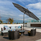 10 Feet Outdoor Patio Umbrella with Bright Solar LED Lights-Gray