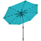 10 Feet Outdoor Patio Umbrella with Bright Solar LED Lights-Turquoise