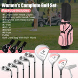 10 Pieces Womens Complete Golf Club Set with Alloy Driver