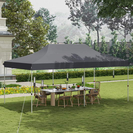 10 X 20 FT Pop up Canopy Tent Foldable Portable Outdoor Gazebo with Carry Bag-Gray