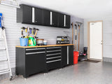 Pro Series 8 Piece Cabinet Set with Wall, Tool Drawer Cabinets, Lockers and 84 In. Worktop