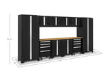 Bold Series 12 Piece Cabinet Set with Tool, Base, Wall Cabinets and 2 Lockers