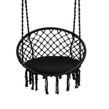 Cushioned Hammock Swing Chair with Hanging Kit-Black