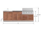 Outdoor Kitchen Stainless-Steel 5 Piece Cabinet Set with Bar, Sink, Grill Cabinet, Performance Grill, and Countertop