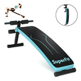 Folding Weight Bench Adjustable Sit-up Board Workout Slant Bench-Blue